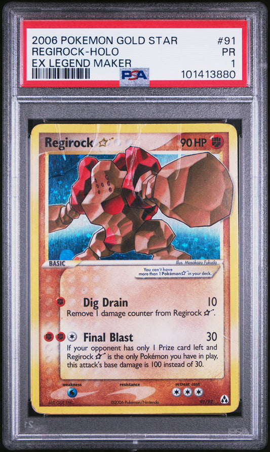 PSA 1 – Regirock 2006 Pokémon EX Legend Maker #91 Regirock - Holo EX Legend Maker