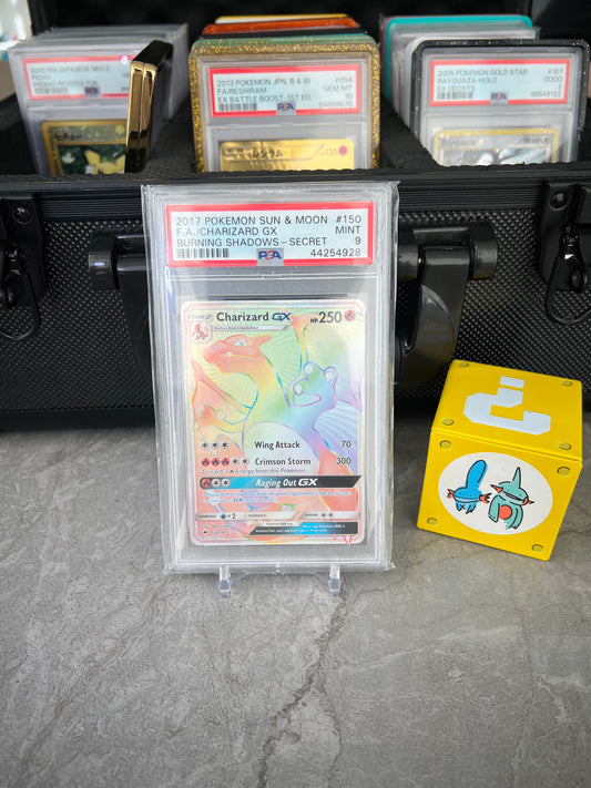 PSA 9 – Charizard GX 2017 Pokémon Sun & Moon Burning Shadows #150 FA/Charizard GX Secret