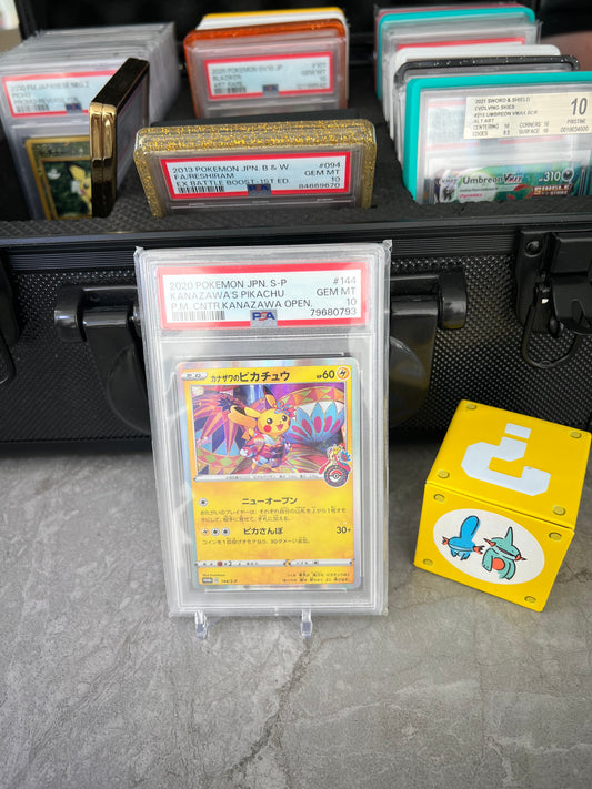 PSA 10 – Pikachu 2020 Pokémon Japanese S-P Promo #144 Kanazawa’s Pikachu