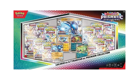 Prismatic Evolutions Lucario ex & Tyranitar ex Premium Collection (Sam's Club)