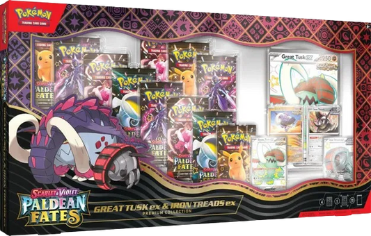 Paldean Fates Great Tusk ex & Iron Treads ex Premium Collection